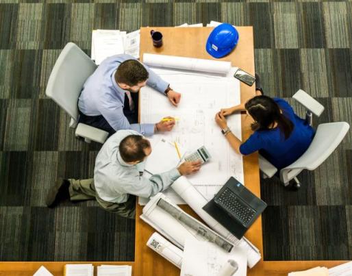 People working in a room.