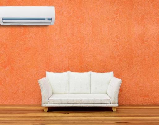 Living room with air conditioning.