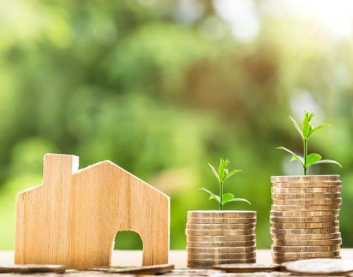 Illustration of money investments for sustainable buildings