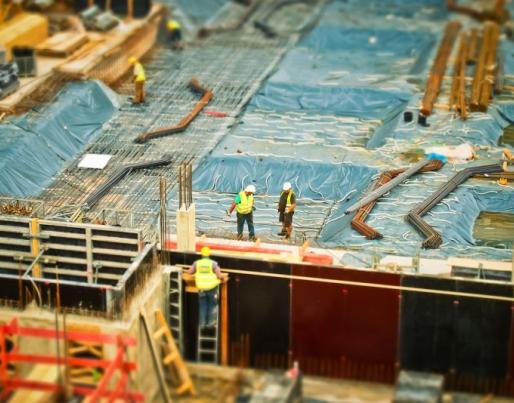 Construction workers on site