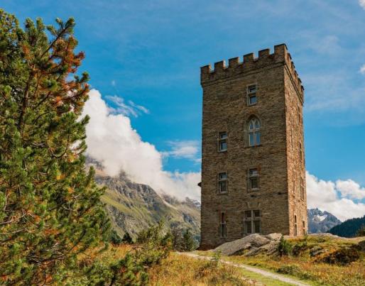 Historic tower in the mountains