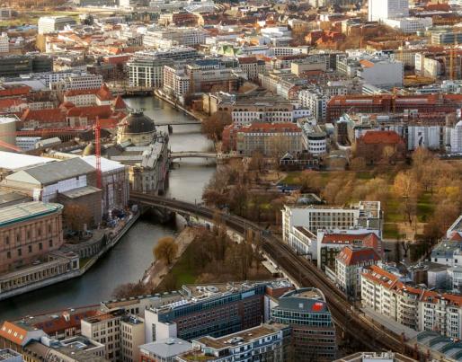 berlin aerial city view