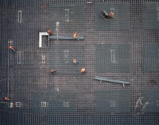construction site material aerial view