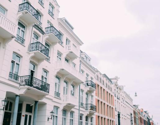 houses facades balconies
