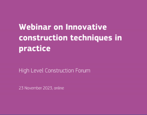 Webinar on innovative construction techniques in practice