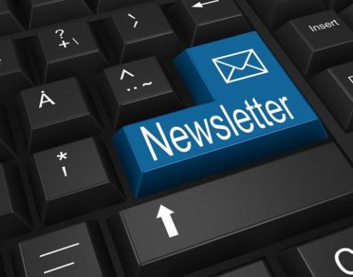 Newsletter on keyboard