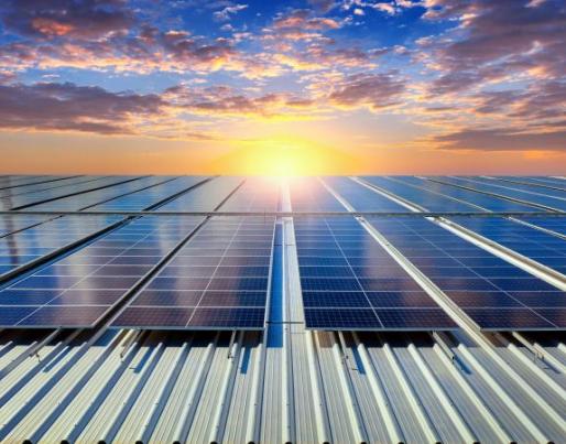 Solar panels on roof