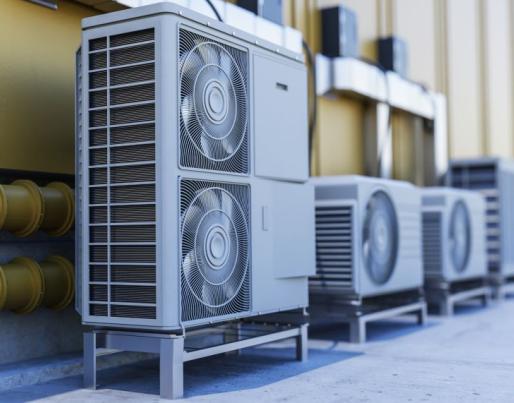 Heat pumps outside home