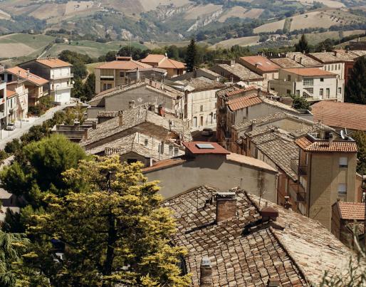 roofs old italian town buildings