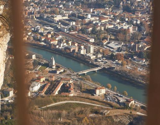 trento aerial view buildings towers