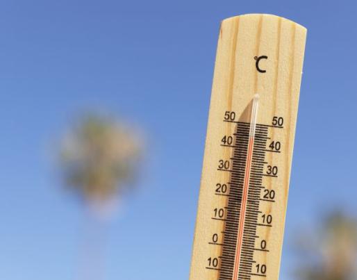 Thermometer showing very high temperature