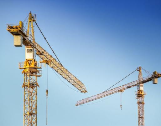 Cranes on construction site