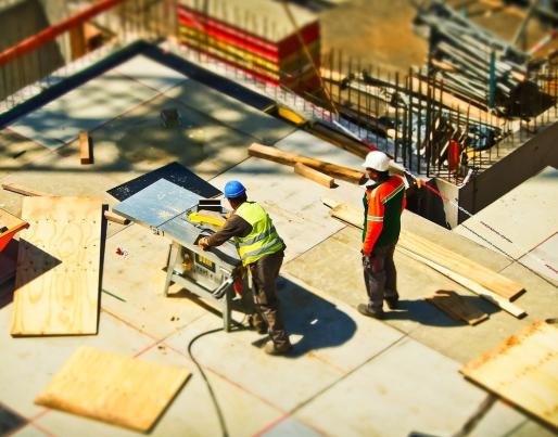 Construction workers on site