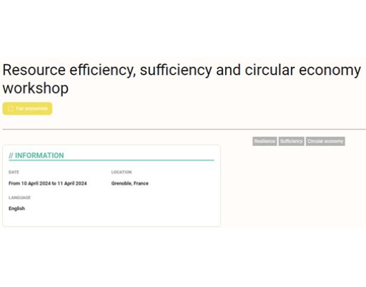 Resource efficiency, sufficiency and circular economy workshop