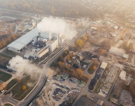 Pollutions, emissions coming from factories.