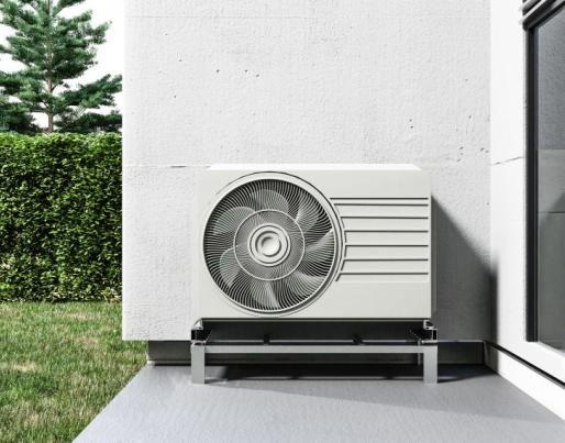 Heat pump outside home