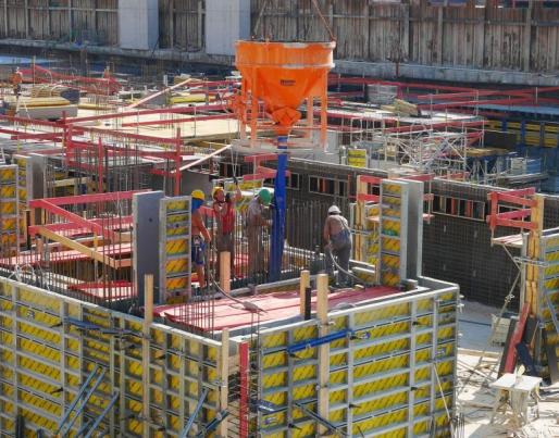 Workers on construction site