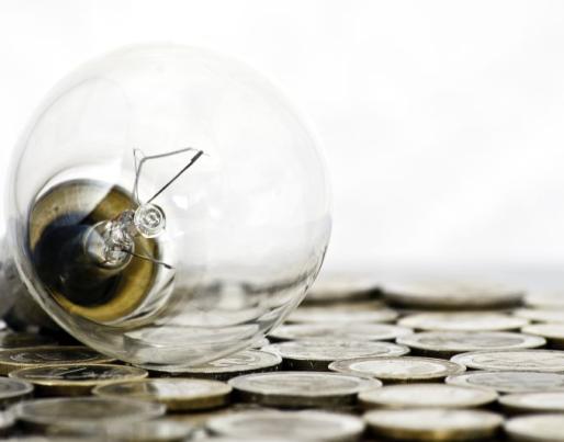 Light bulb on coins