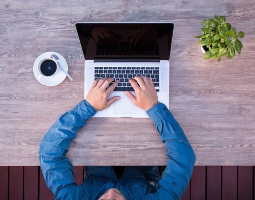 Man working on laptop