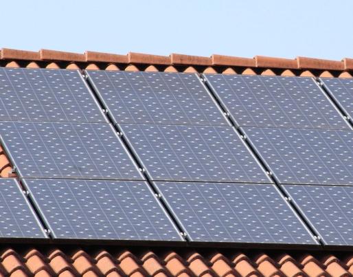 Solar panels on roof