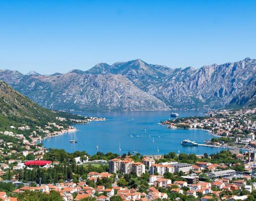 Town of Cove in Montenegro near the lake