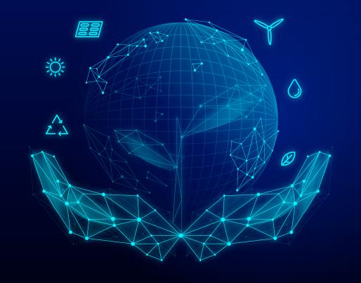 Technology and ecology concept