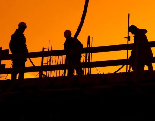 Construction workers on site