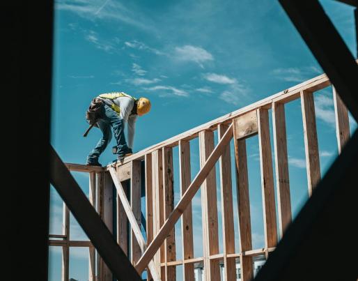 construction site wood worker