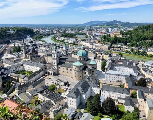 salzburg aerial view green roof