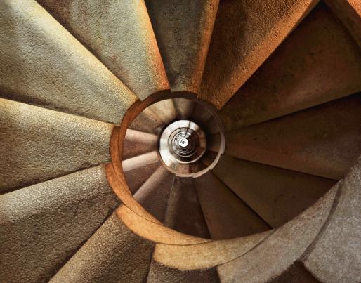 A spiral ladder