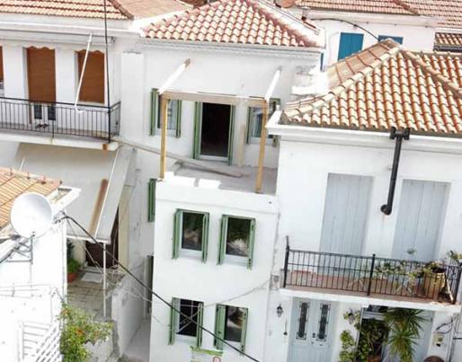 The house in Skopelos being renovated