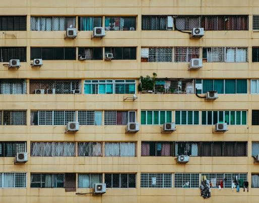 Air conditioning units outside a building