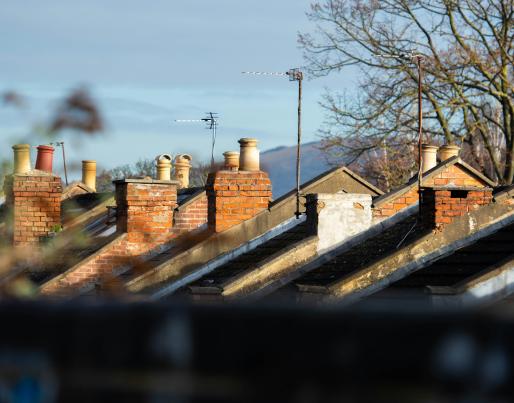 A line of roofs