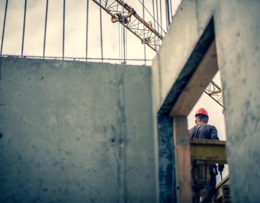 A worker on a construction site