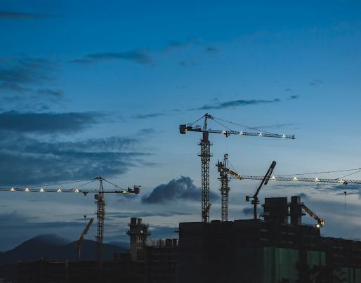 Construction site at night