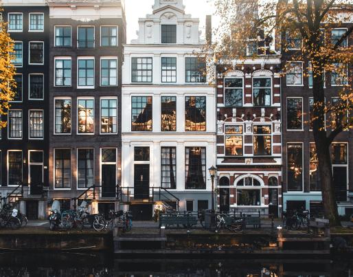 Typical houses in Amsterdam's Centrum