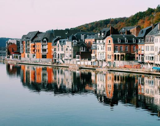 A village on a lake in Belgium