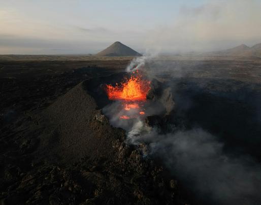 An erupting volcano