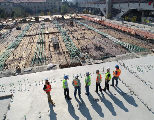 Workers at a construction site