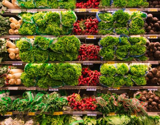 Vegetables in a supermarket