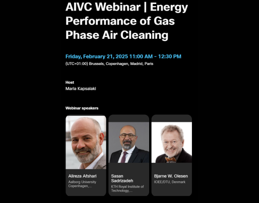 AIVC webinar: Energy Performance of Gas Phase Air Cleaning banner