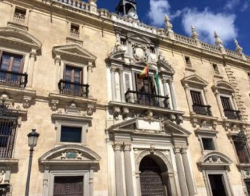 Image of the facade of the Royal Chancellery of Granada, a historical building
