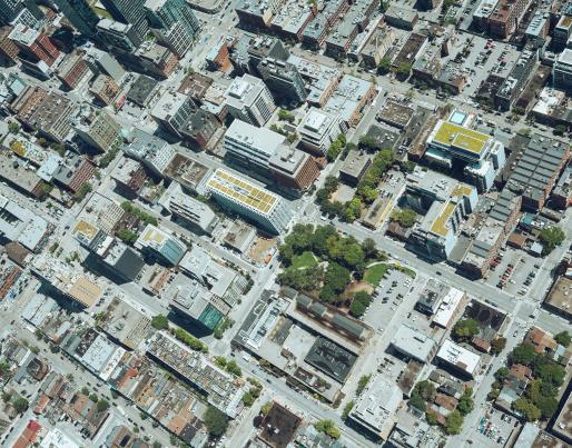 A bird eye view of a district