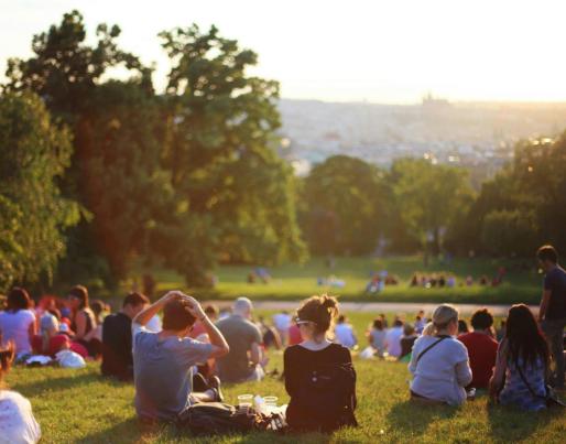People sitting in a park