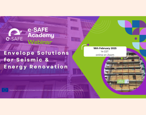 2nd e-SAFE Academy Webinar: “Envelope Solutions for Seismic and Energy Renovation”