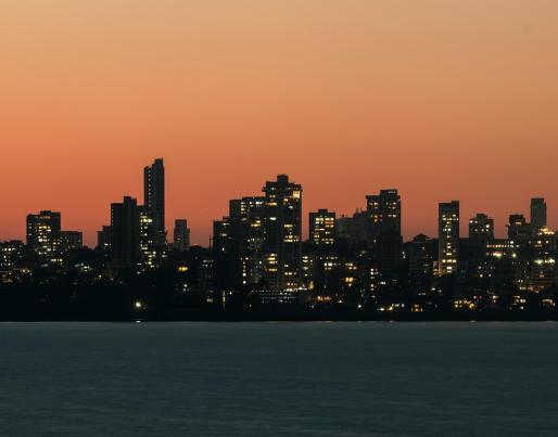 A view of Mumbai at sunset