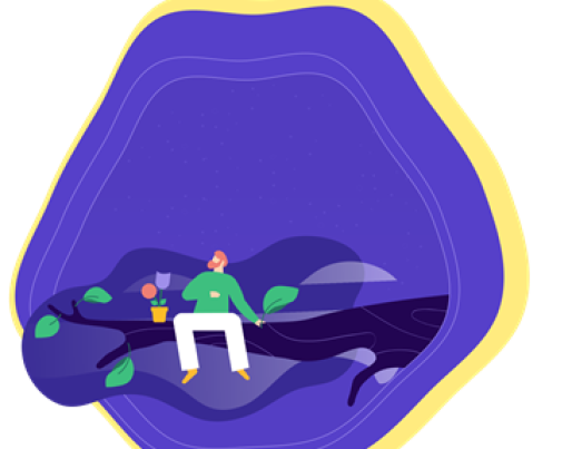A man sitting on a log