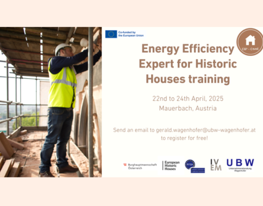 CliP-ComE: Training course "Energy Efficiency for private historic houses"