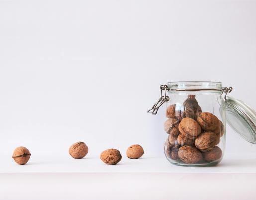 A jar of wallnuts