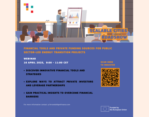 Scalable Cities Roadshow webinar on Financial Tools and Private Funding Sources for Public Sector-led Energy Transition Projects
